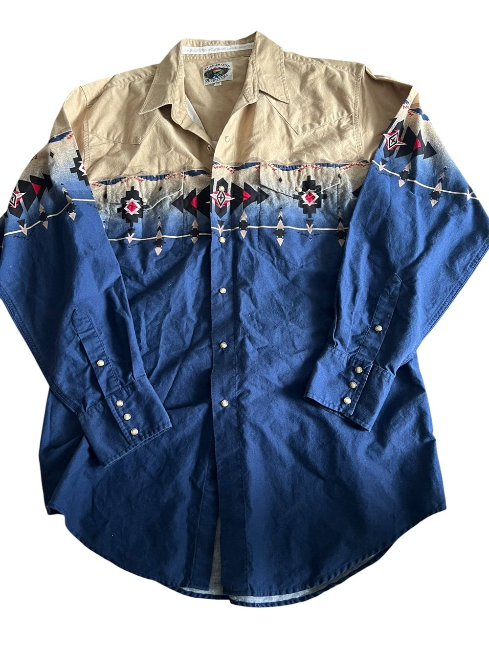 Cumberland Outfitters Long Sleeve Pearl Snap Eagle Western Shirt XL Size (113)